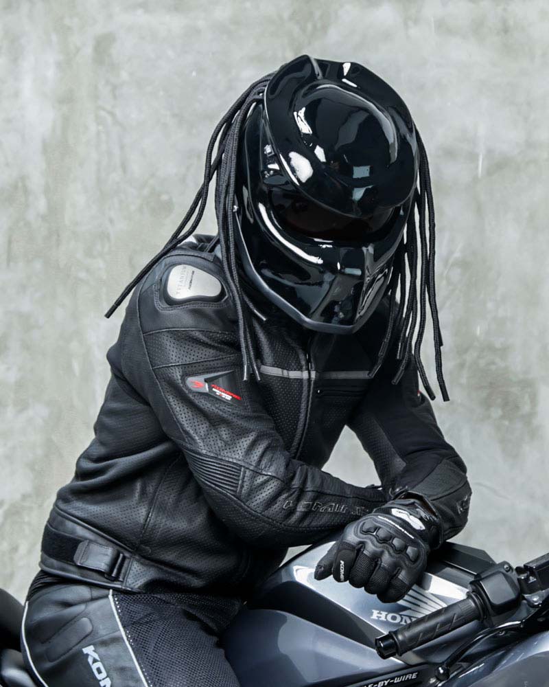 black predator motorcycle helmet