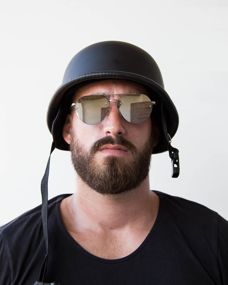 Matte Black WWII German Motorcycle Helmet – Predator Collective Helmets