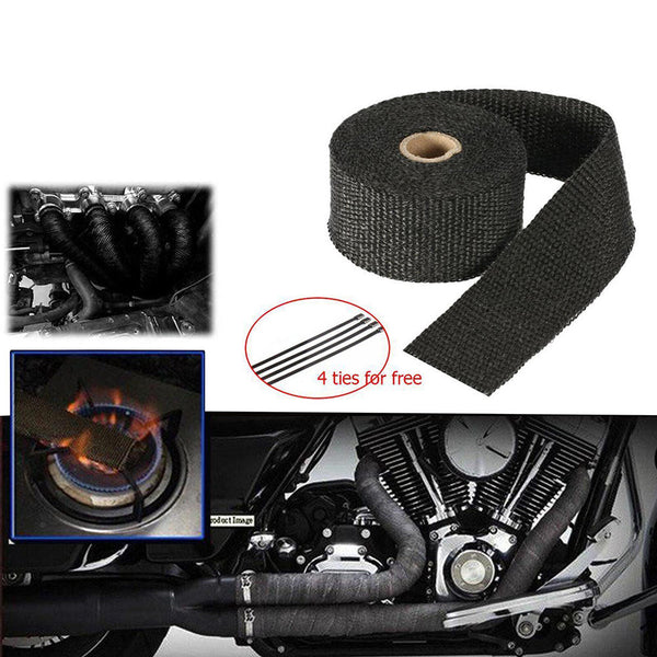 5m Exhaust Pipe Header Heat Wrap Resistant Downpipe 10 Stainless Steel Ties For Motorcycles, Muscle Cars, Vintage Cars Atvs