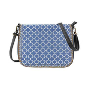 Online shopping for Mlavi Studio's whimsical vegan cross body bag with Bohemian style Moroccan pattern print. It's roomy enough to hold wallet, smart phone and small personal items like key and lip balm. Wholesale at www.mlavi.com for gift shops, fashion accessories & clothing boutiques, museum stores worldwide.
