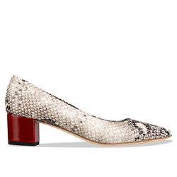 grey snakeskin court shoes