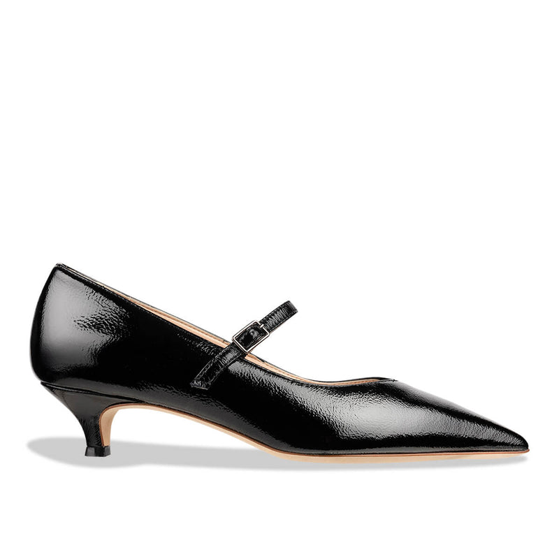 carmine' women's mary-jane heels – black patent Italian Shoes | habbot
