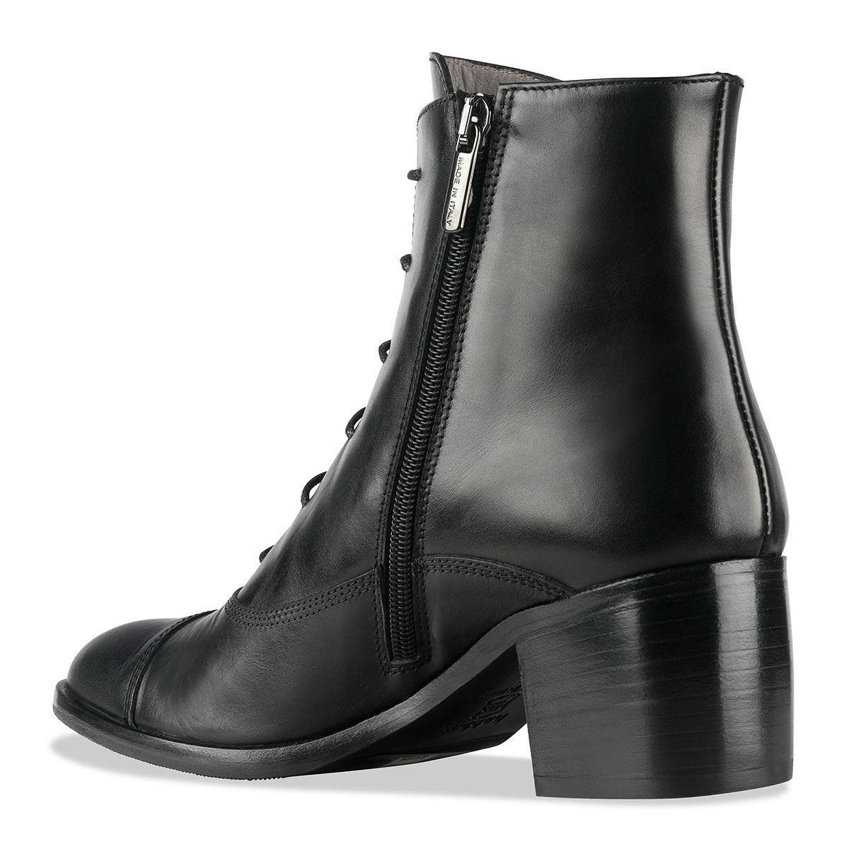 'Grind' Women's Black Leather Boots - Italian Shoes | habbot