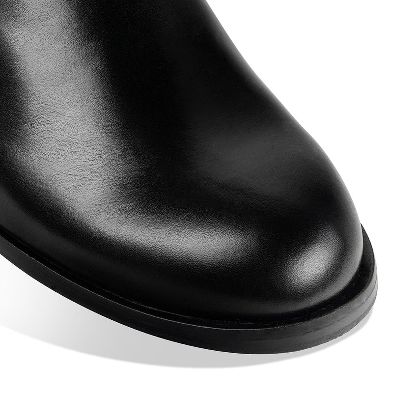 'Dust' Women's Knee-High Black Leather Boots – Made In Italy | habbot