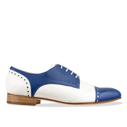 blue and white brogues