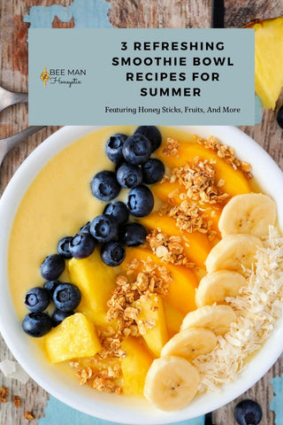 These Smoothie Bowls Are Naturally Sweetened with Fruit and Honey Sticks pinterest