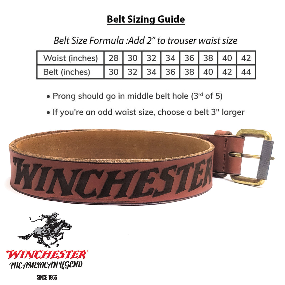 Winchester Laredo Design Mens Belt, Hand Crafted in USA – New York Belt ...