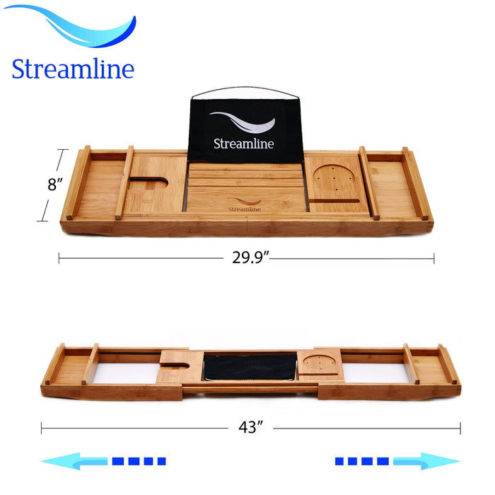 61" Streamline N482GLD Clawfoot Tub and Tray With Internal Drain