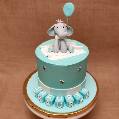 Birthday Cake for a One Year Old Baby. Baby Shower Party Cake Stock Image -  Image of decoration, decorated: 265459903