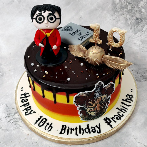 Harry Potter Theme Cake. Wand Snitch Cake. Noida & Gurgaon – Creme Castle