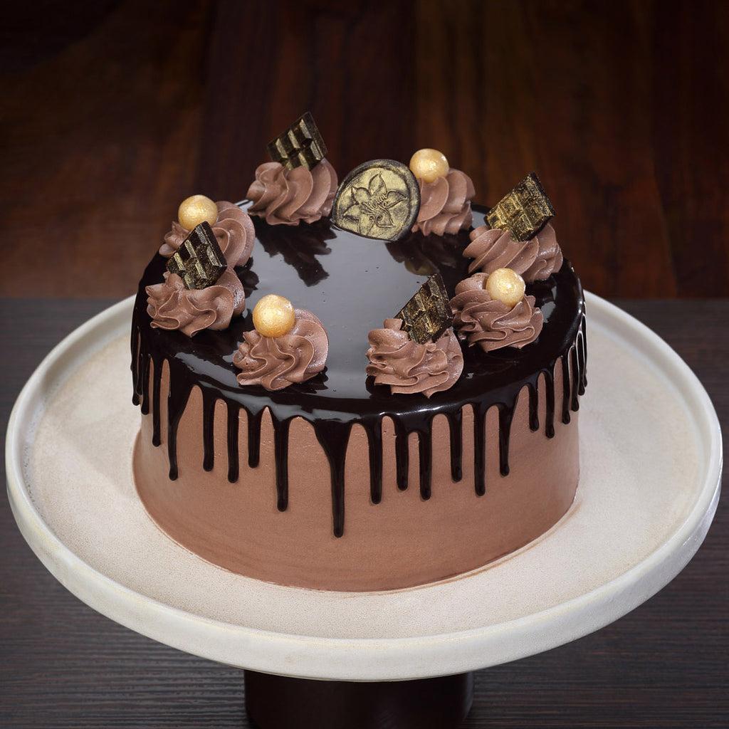 Chocolate Birthday Cake with Buttercream & Ganache - Veena Azmanov