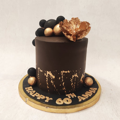 Black And Gold Drip Birthday Cake