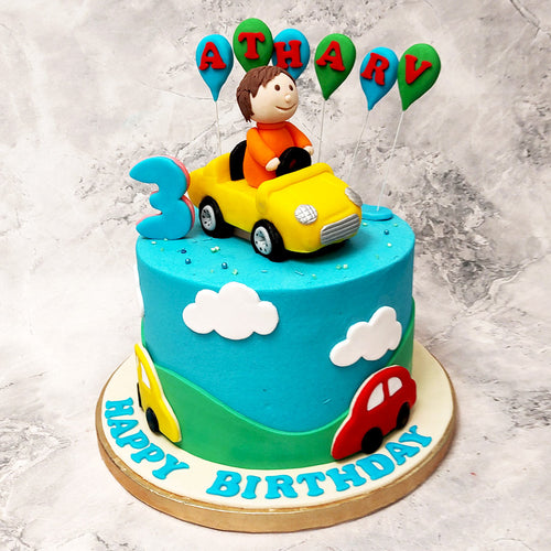 Toyota Supra car sculpture birthday sheet cake