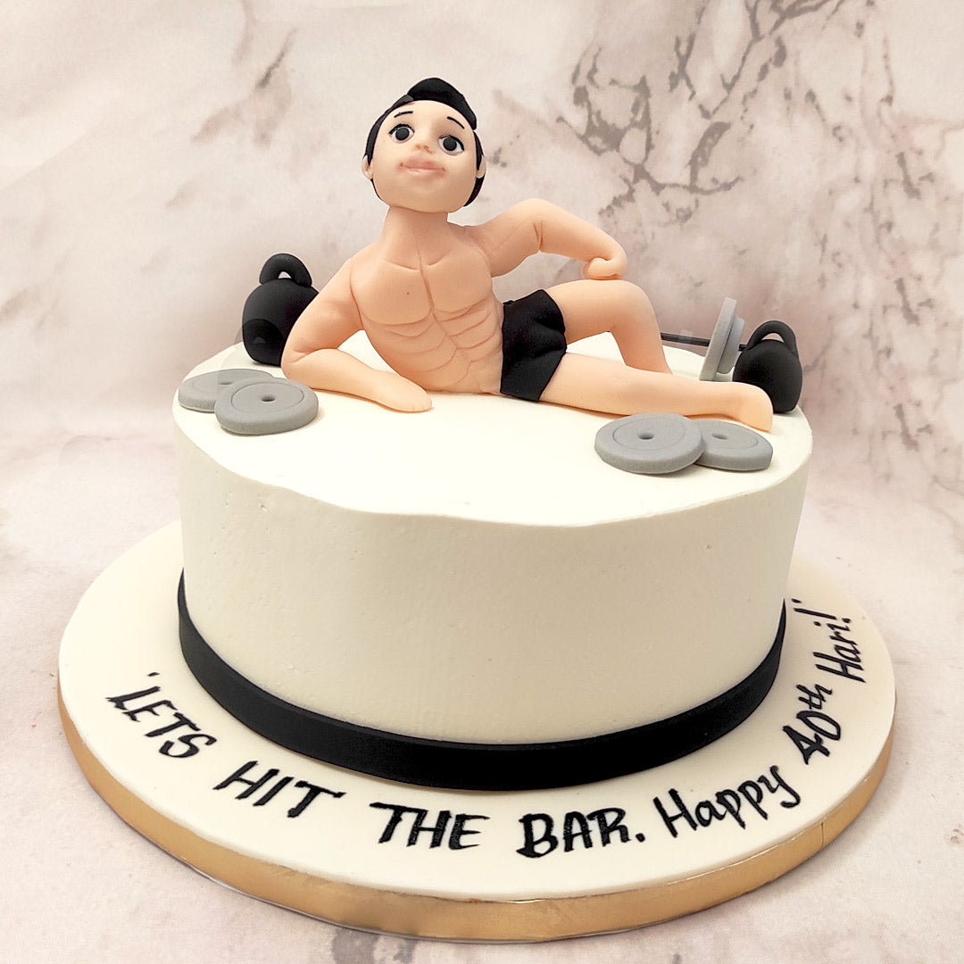 Gym man cake ( gym equipments, soccer, exercise, fitness theme cakes), Food  & Drinks, Homemade Bakes on Carousell