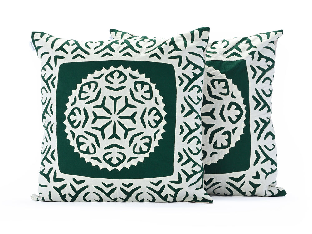 forest green pillows