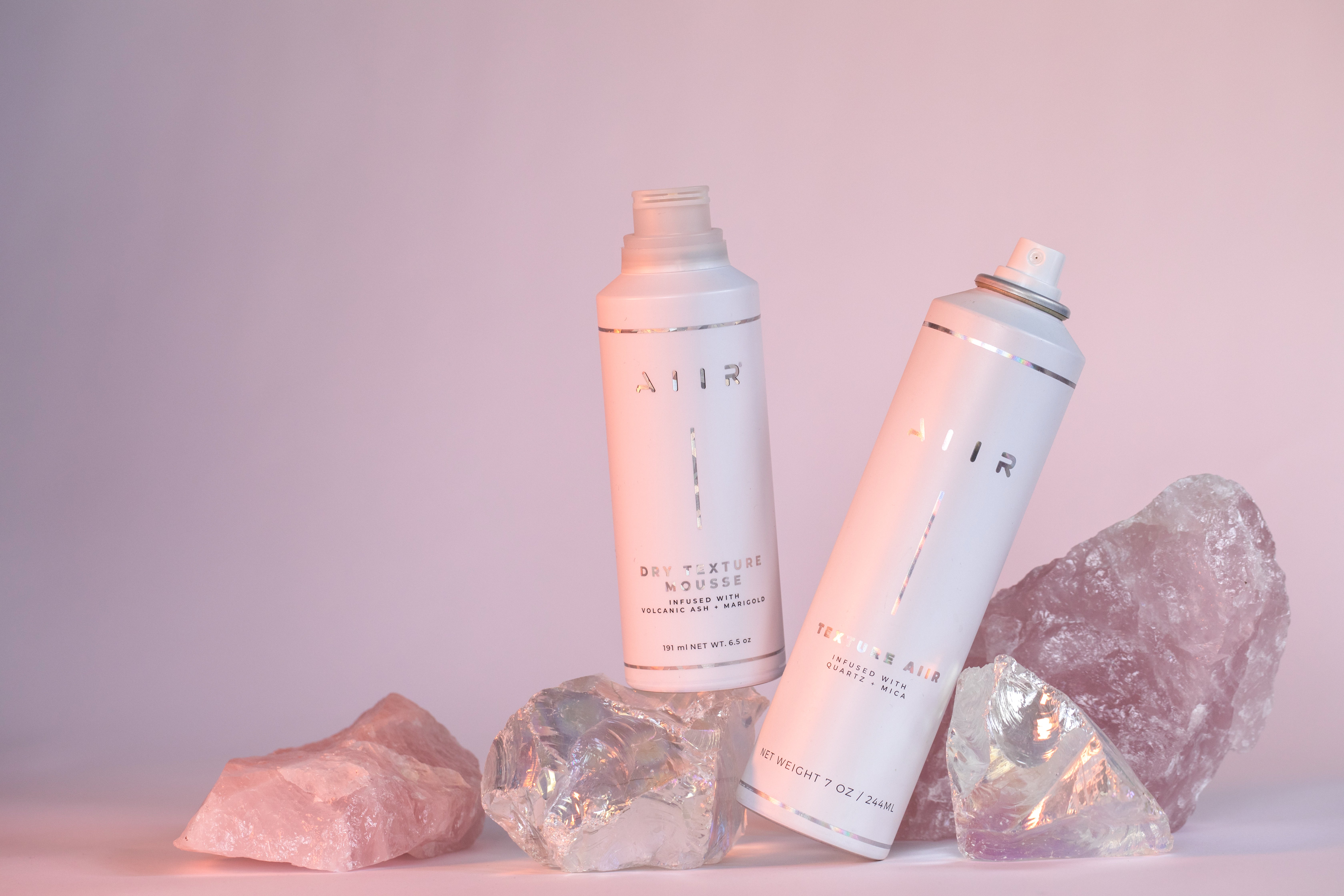 hair styling products infused with clear crystal quartz