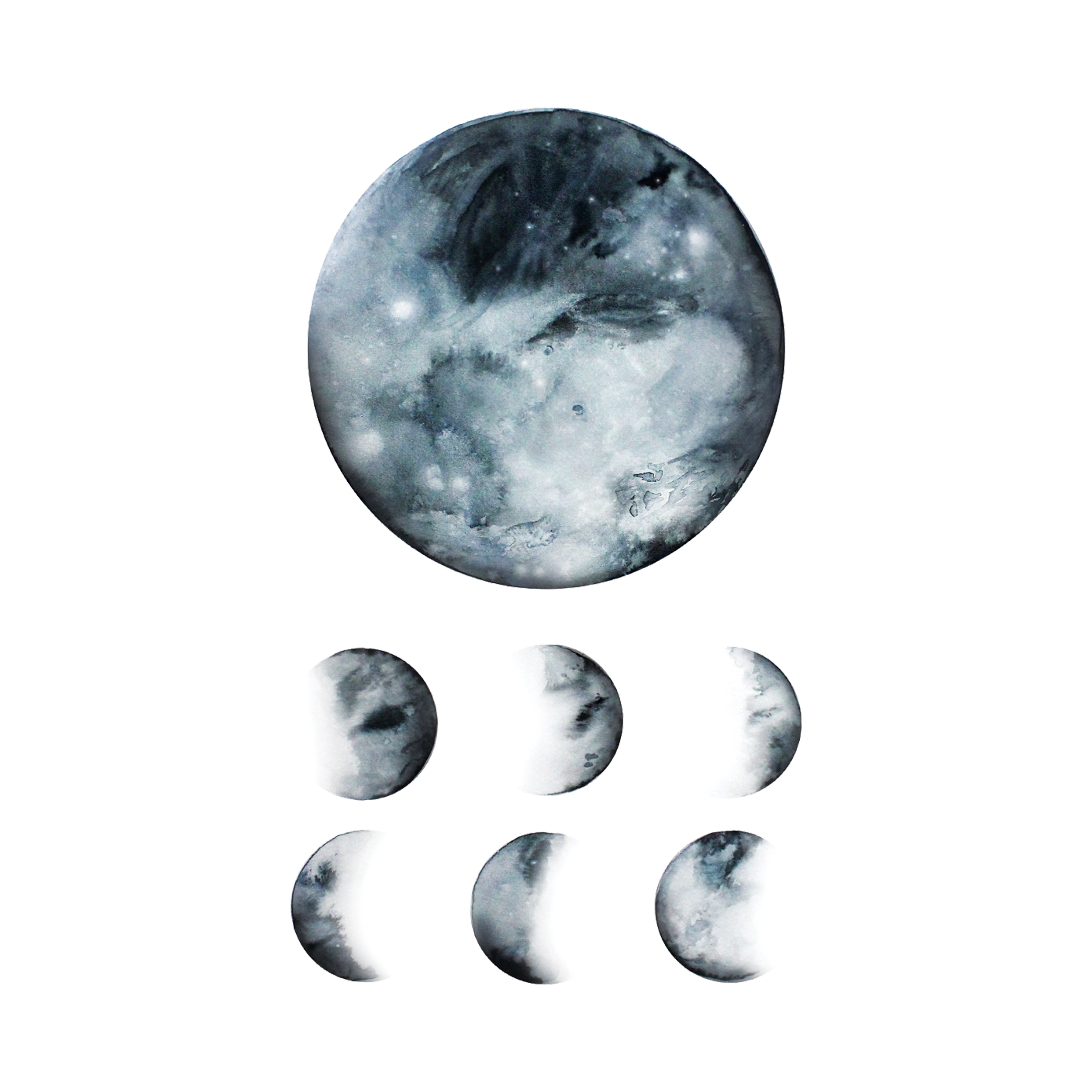 Moon Phases Eclipse Temporary Tattoo Sticker  OhMyTat