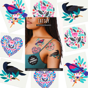 Buy Lady Up Mixed Style Body Art Temporary Tattoos Paper Flowers Roses  Butterflies and MultiColored Waterproof Tattoo for Women Girls or Kids  Online at desertcartINDIA