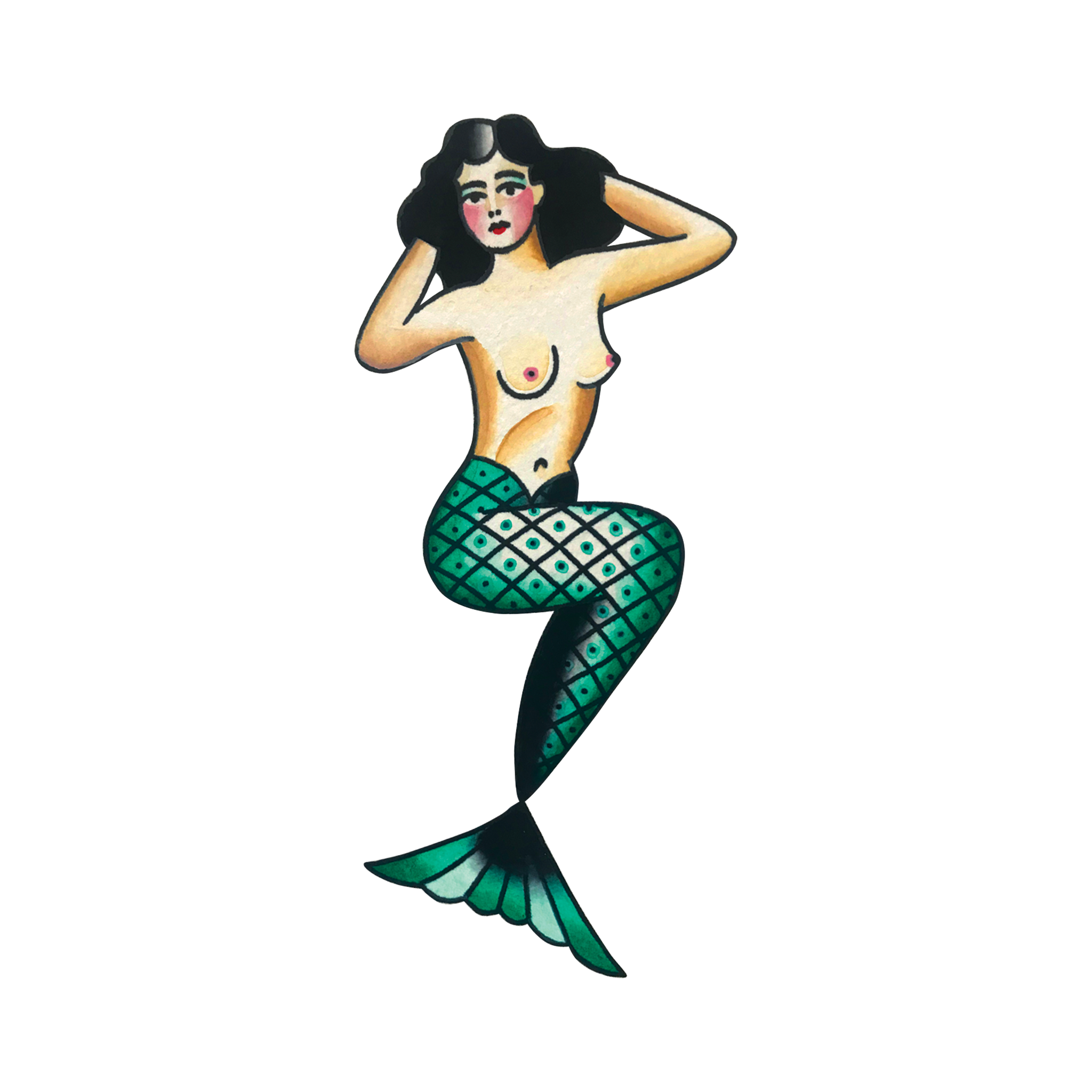 32 Black Silhouette Mermaid Tattoos