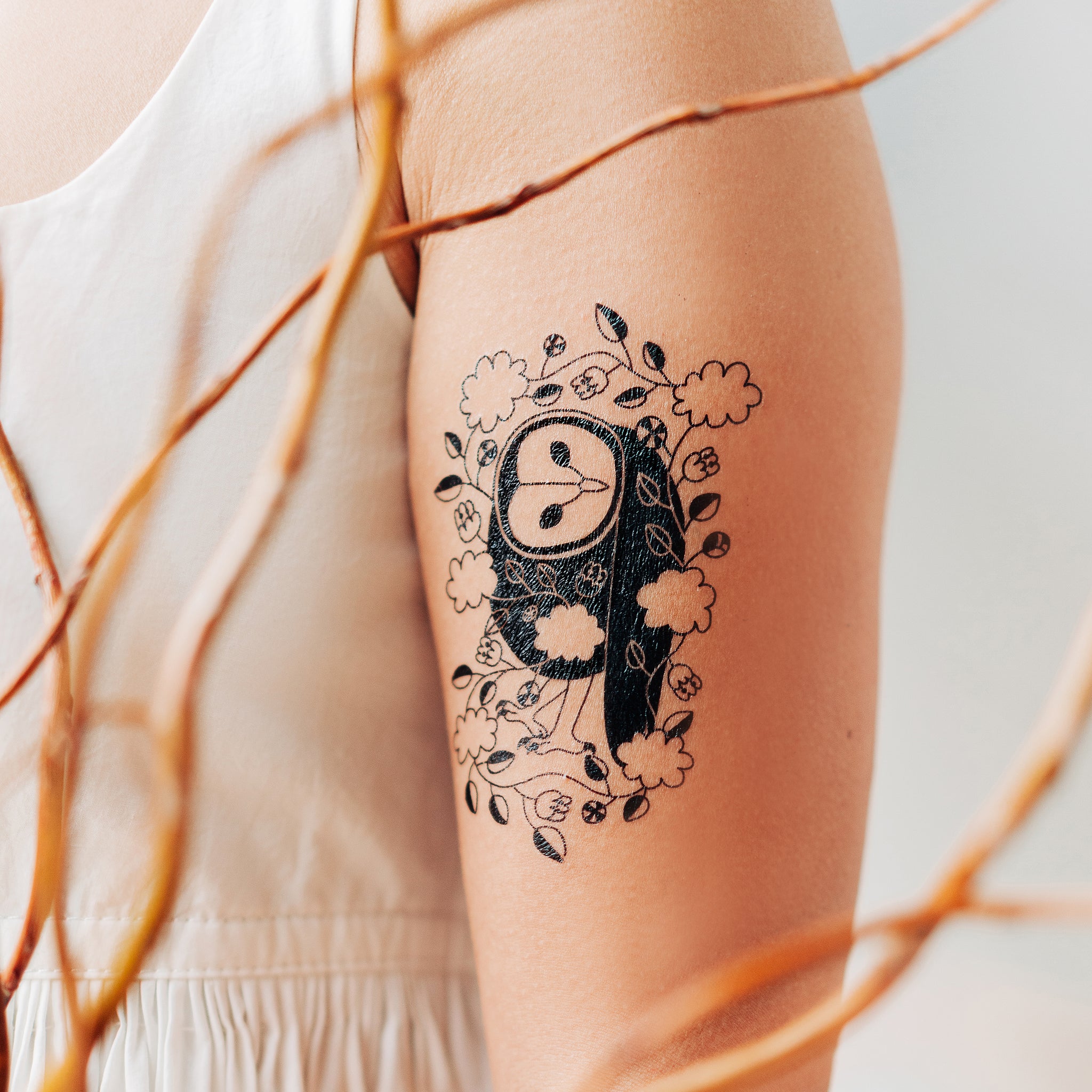 AFH Owl Design Waterproof Black Temporary Body Tattoo Stickers for Men and  Women  Amazonin Beauty