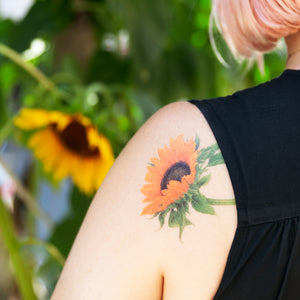 Sunflower Temporary Tattoo Boho Tattoo Flower Tattoo Floral  Etsy