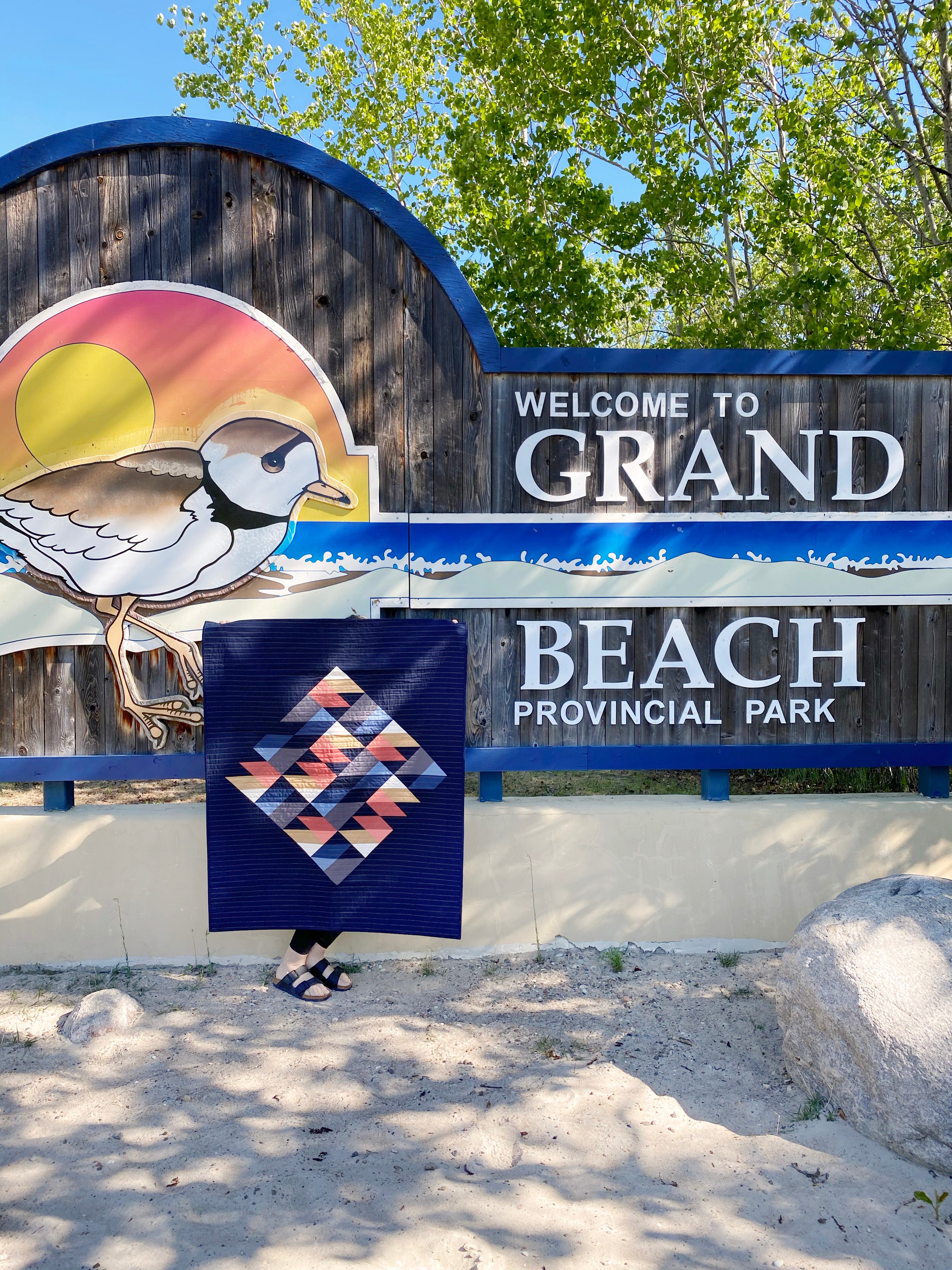 Grand Beach Quilt Sign