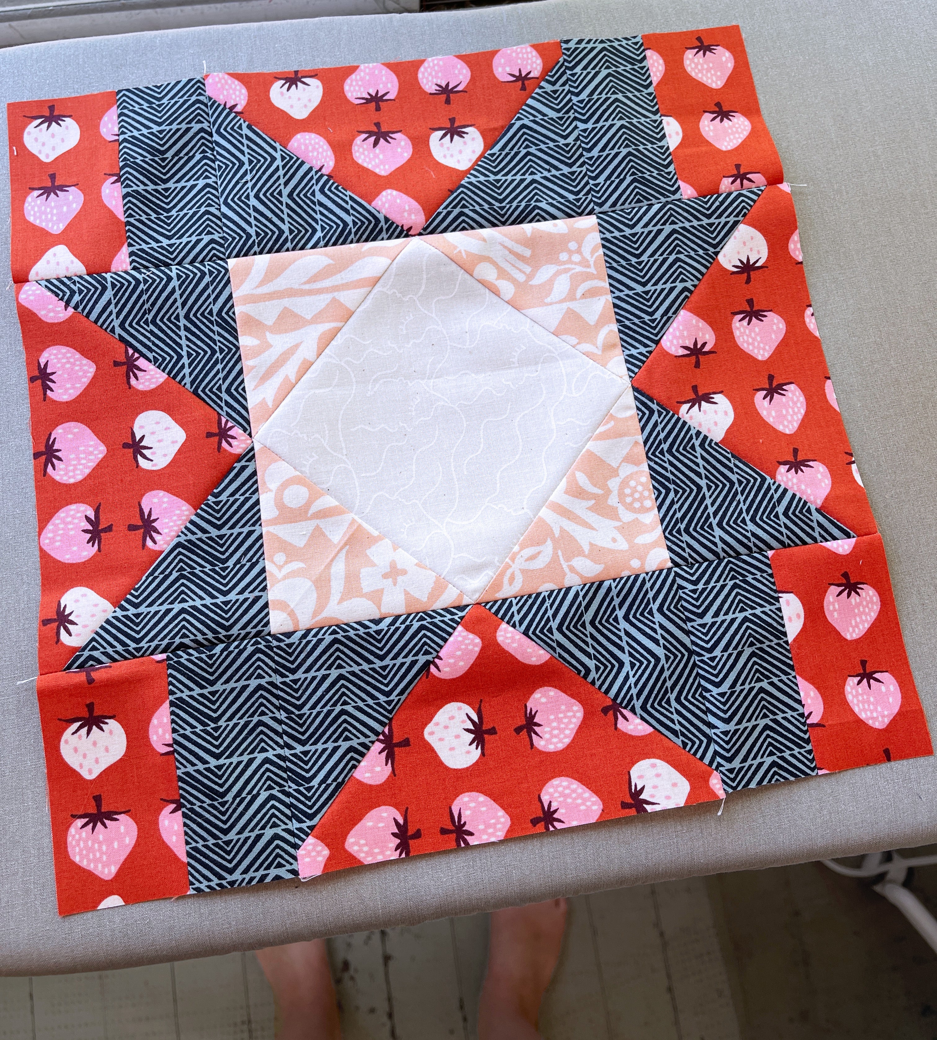 Prairie Rose Scrappy Block