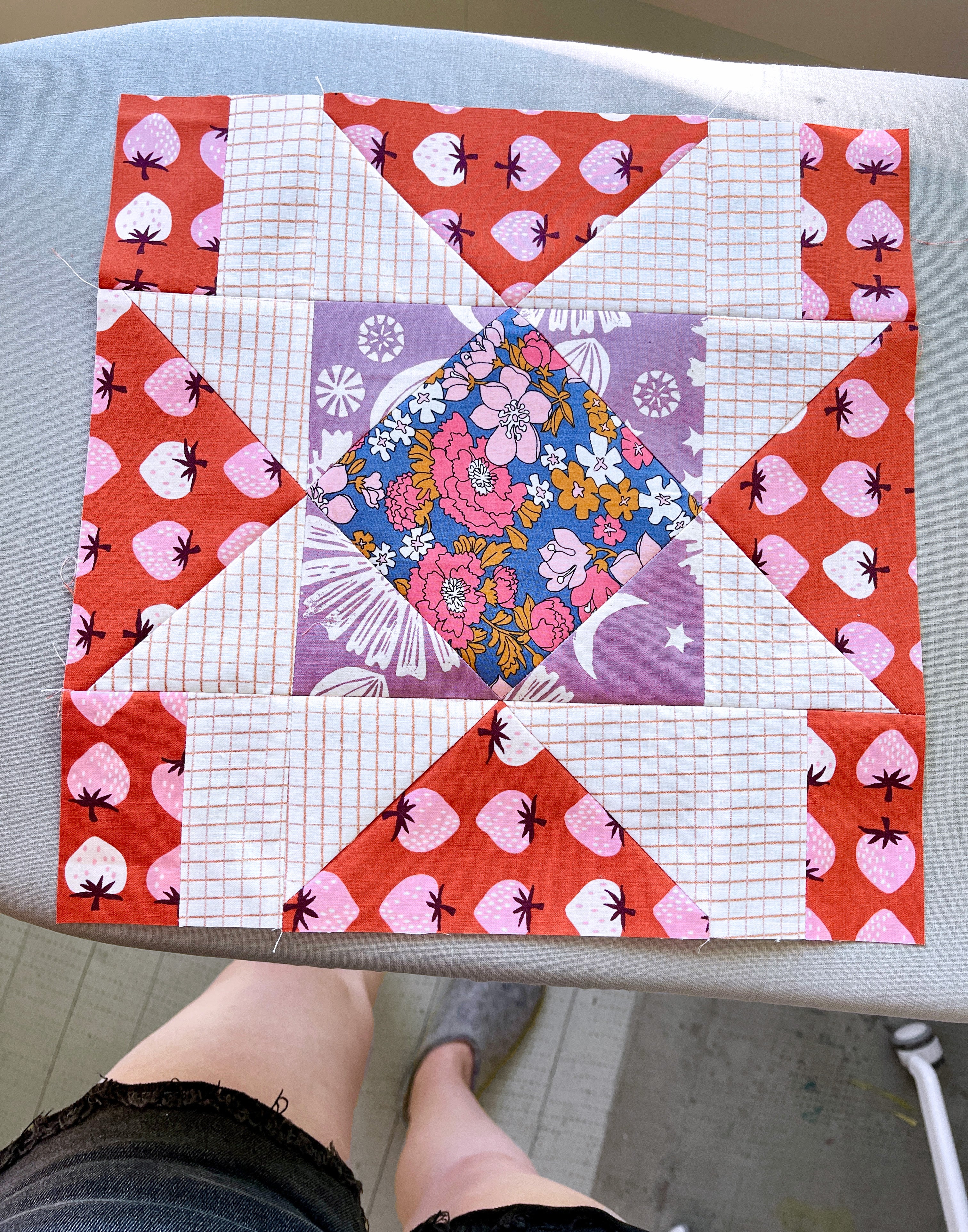 Prairie Rose Scrappy Block