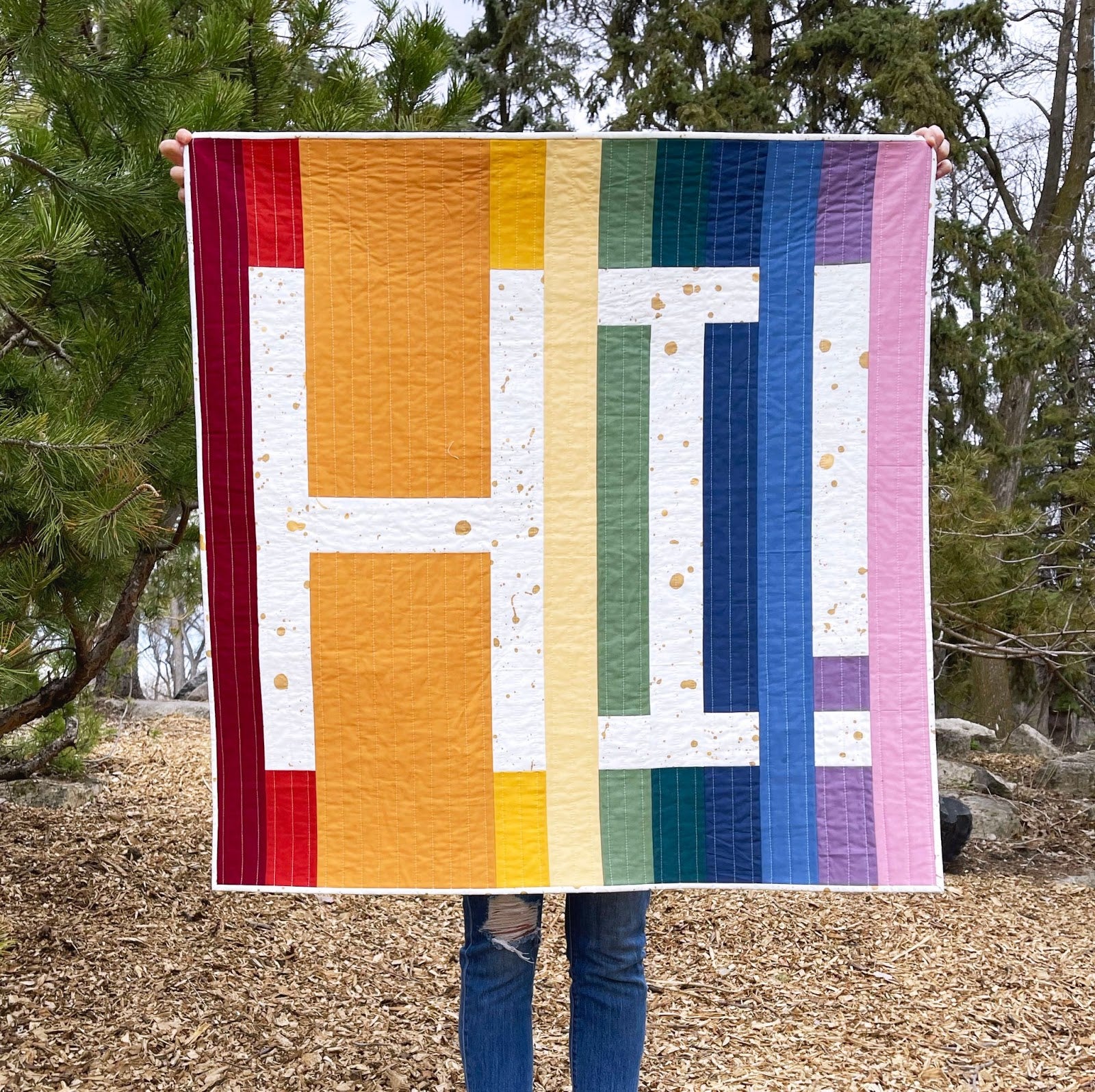 Rainbow HI Quilt Closeup