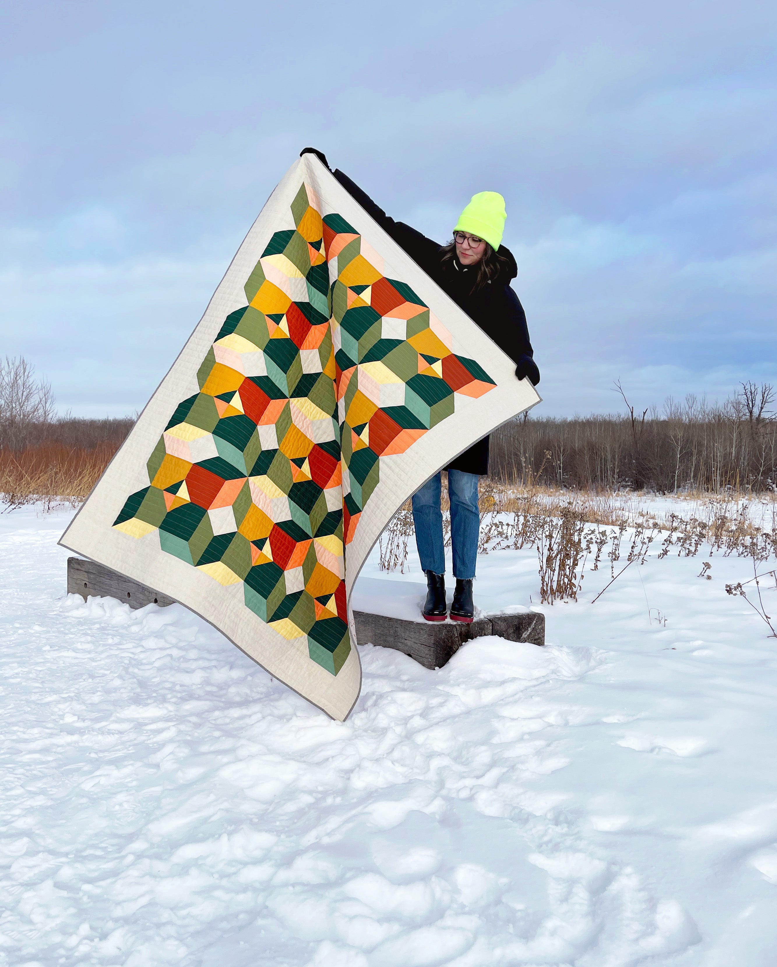 South Cross Cover Quilt Snow