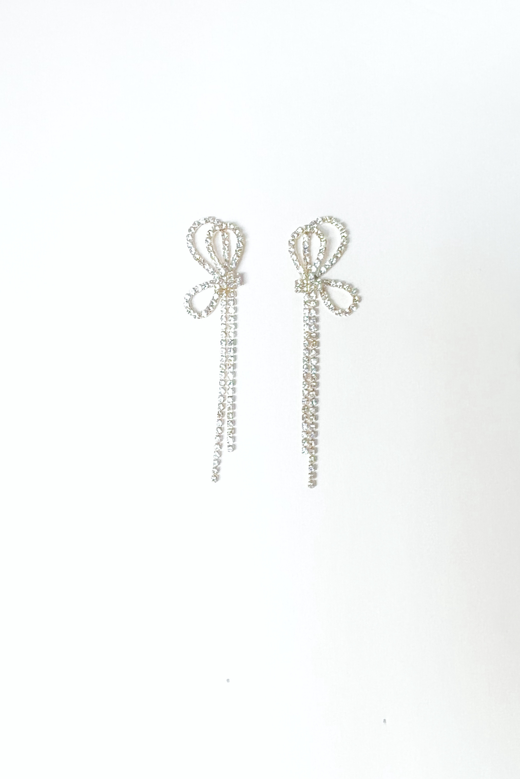 SALE - Edie Pave Bow Tassel Earrings