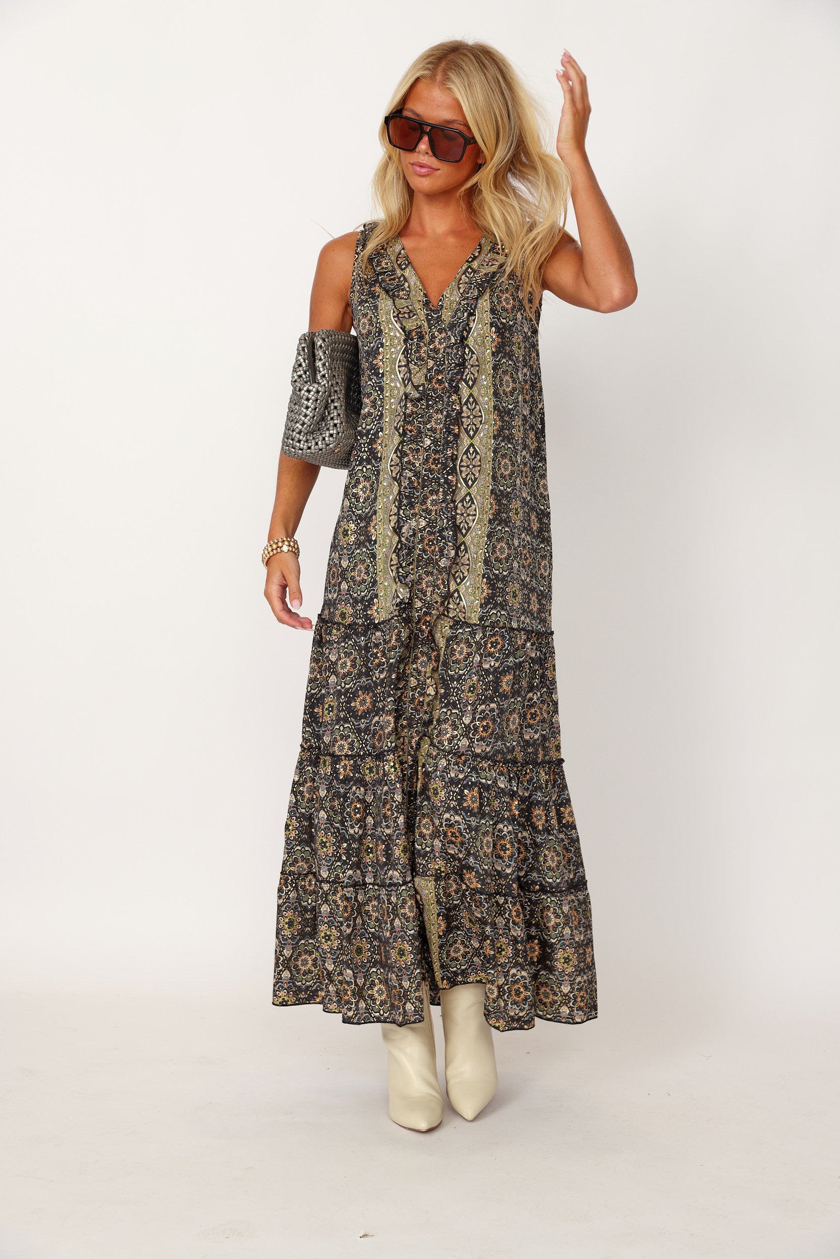 Melton Printed Maxi Dress