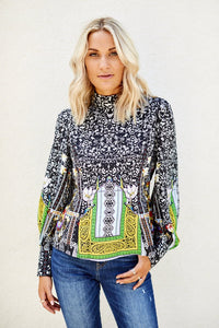 Lowry Printed High Neck Blouse