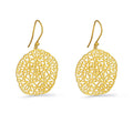 large matt gold filigree earrings