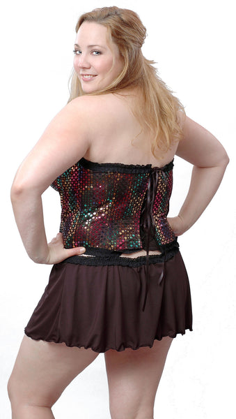 Women's Plus Size Metallic Foil Strapless Bustier and