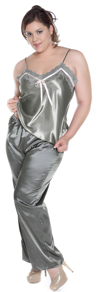 women's plus size satin pajama set