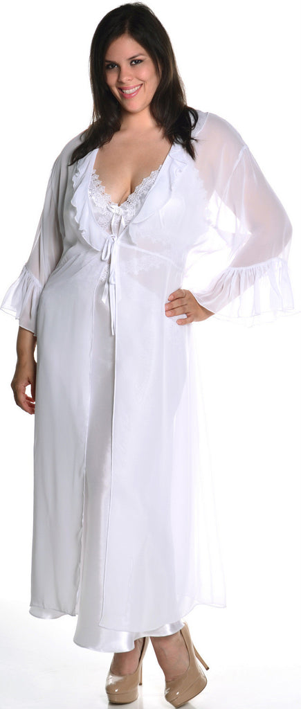 Women's Super Plus Size Chiffon Long Robe #3074XX – shirleymccoycouture