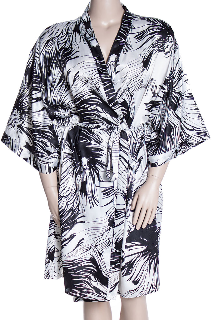 Women's Print Super Plus Size (4X-6X) Short Kimono Robe #3076XX ...