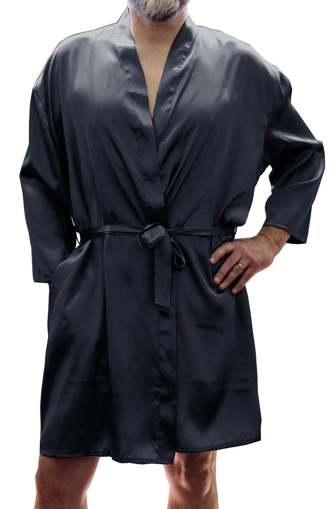 Men's Silky Satin Classic Short Kimono Robe #3079 – shirleymccoycouture