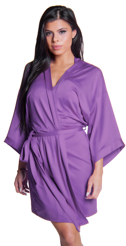 Download Women's Plus Size Stretch Knitted Short Kimono Wrap Robe ...