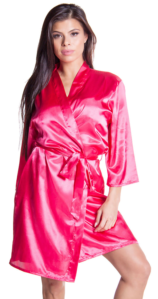 Women's Silky Classic Short Kimono Robe #3098/X – shirleymccoycouture