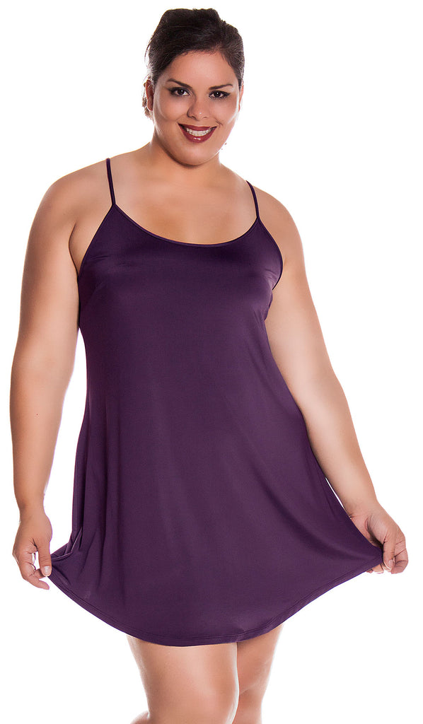 Women's Plus Size Knitted Micro Fiber Basic Chemise #4118X ...