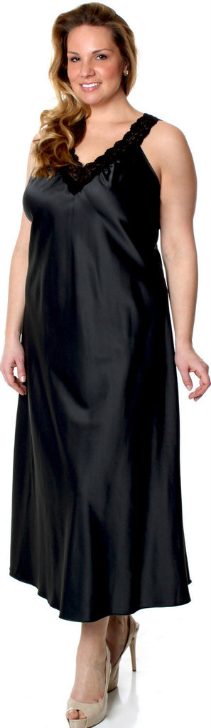 long satin nightgown plus size