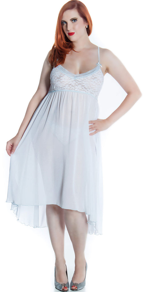 Women's Plus Size Bridal Chiffon Nightgown With G-String Set #6101X ...