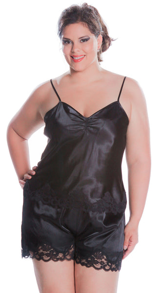 Women's Plus Size Charmeuse Camisole Tap Pant Set #7078x