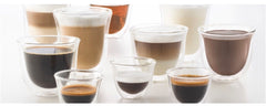 Variety of Coffee Drinks made with a fully automatic espresso machine