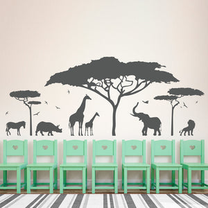 African Safari Wall Decal Vinyl Art Sticker Zoo Nature