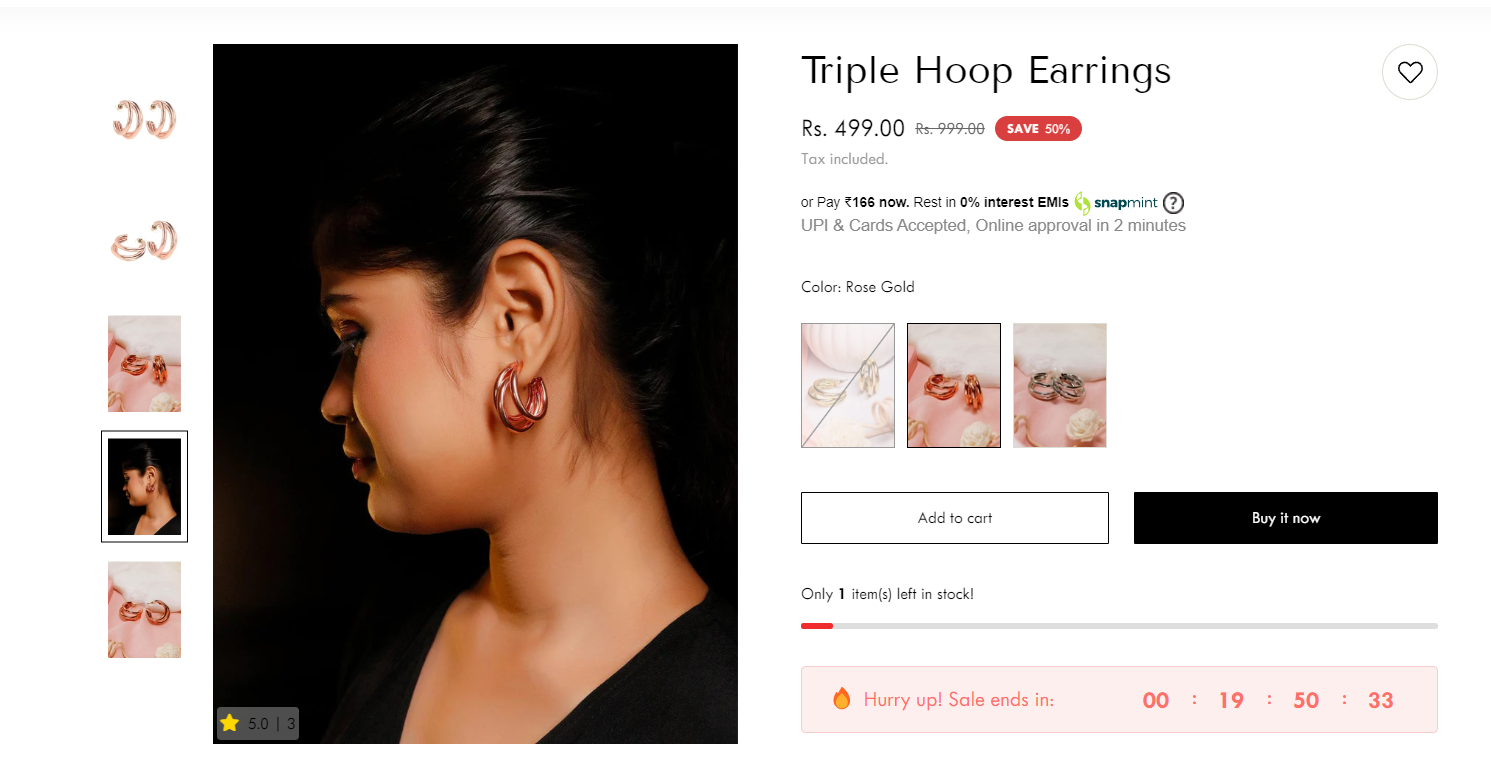 triple hoop earrings