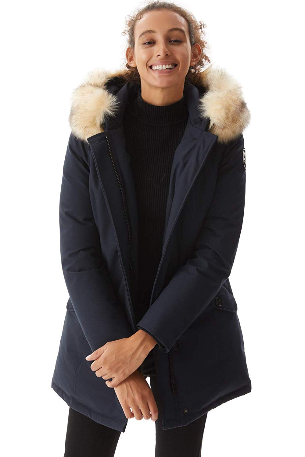 women's anorak jacket with fur hood