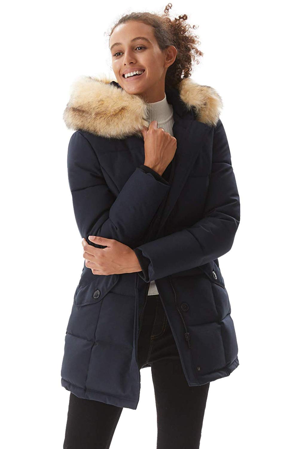 ladies fur parka